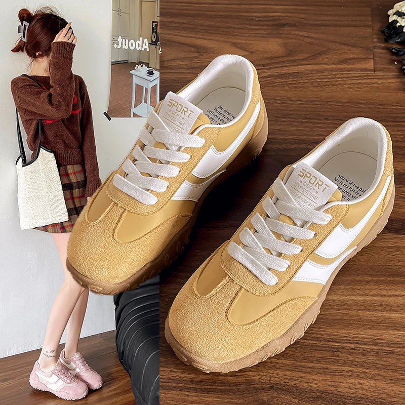 拼色阿甘德训鞋女2025春季新款时尚透气潮流轻便休闲百搭韩版ins