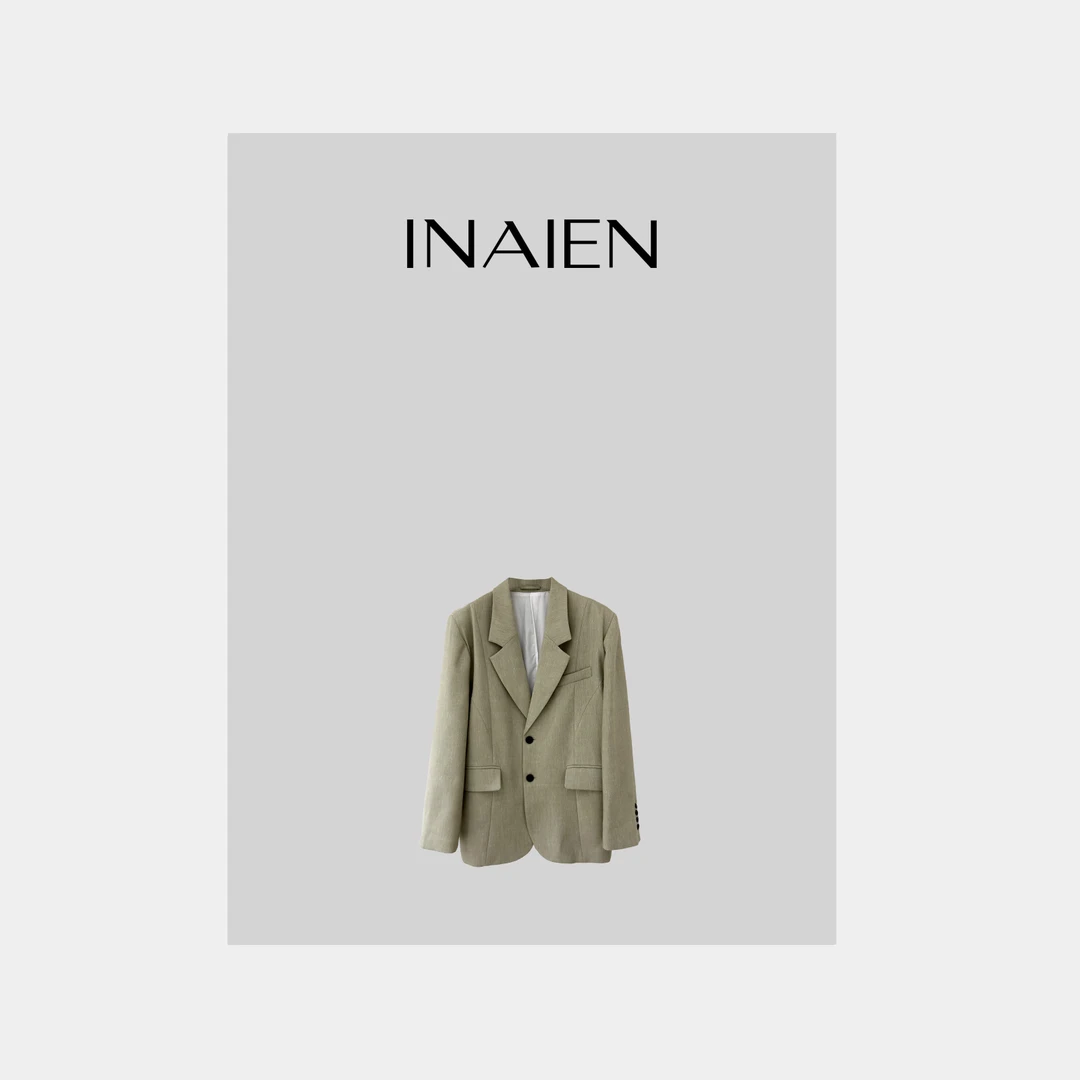 【INAIEN】 线上款 “真实感”重磅亚麻羊毛外套 89756 (清仓)