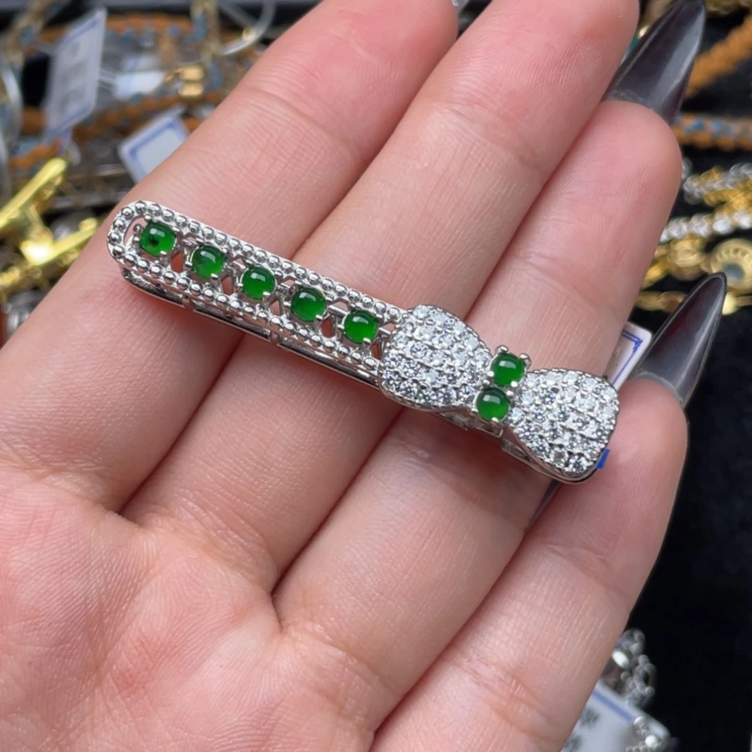 翡翠合金发饰翡翠