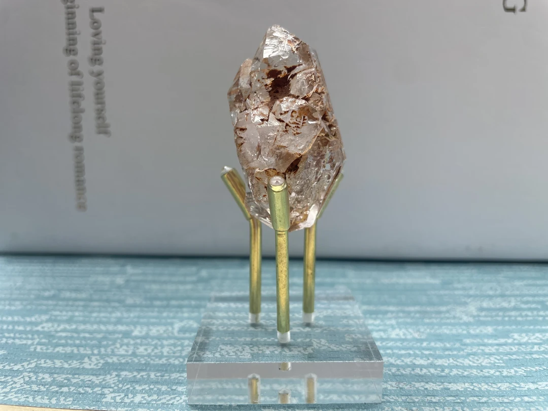 水晶（闪灵）红泥骸骨 纹理独特 开窗开门 晶体斑驳 光影迷人