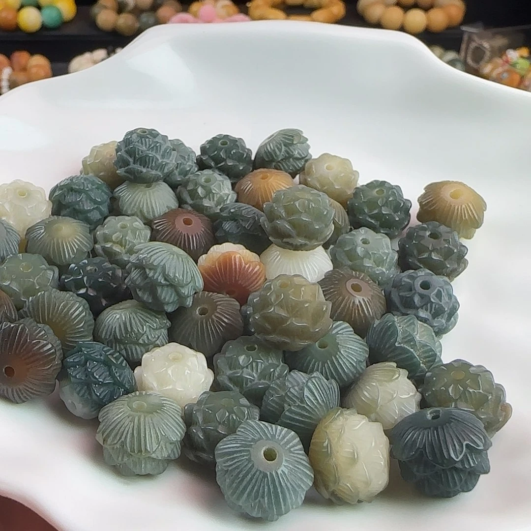 手串菩提根/象牙果卡12/13海盐蓝莲花20颗