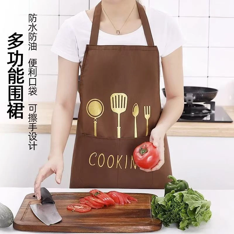 【到手2条】家用厨房做饭防水防油污渍围裙女时尚新款成人男女围腰