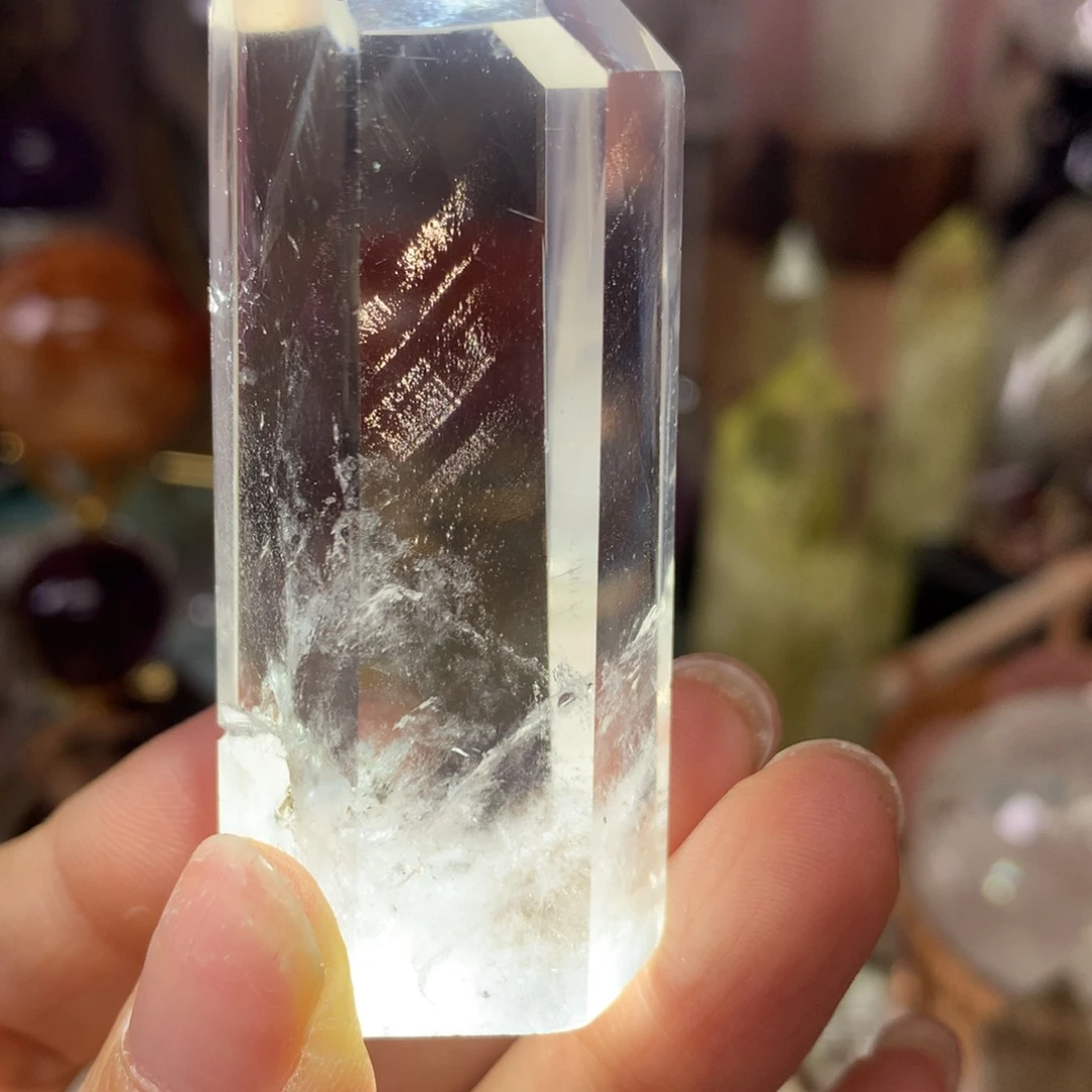 水晶珠宝半成品未镶嵌白水晶红针