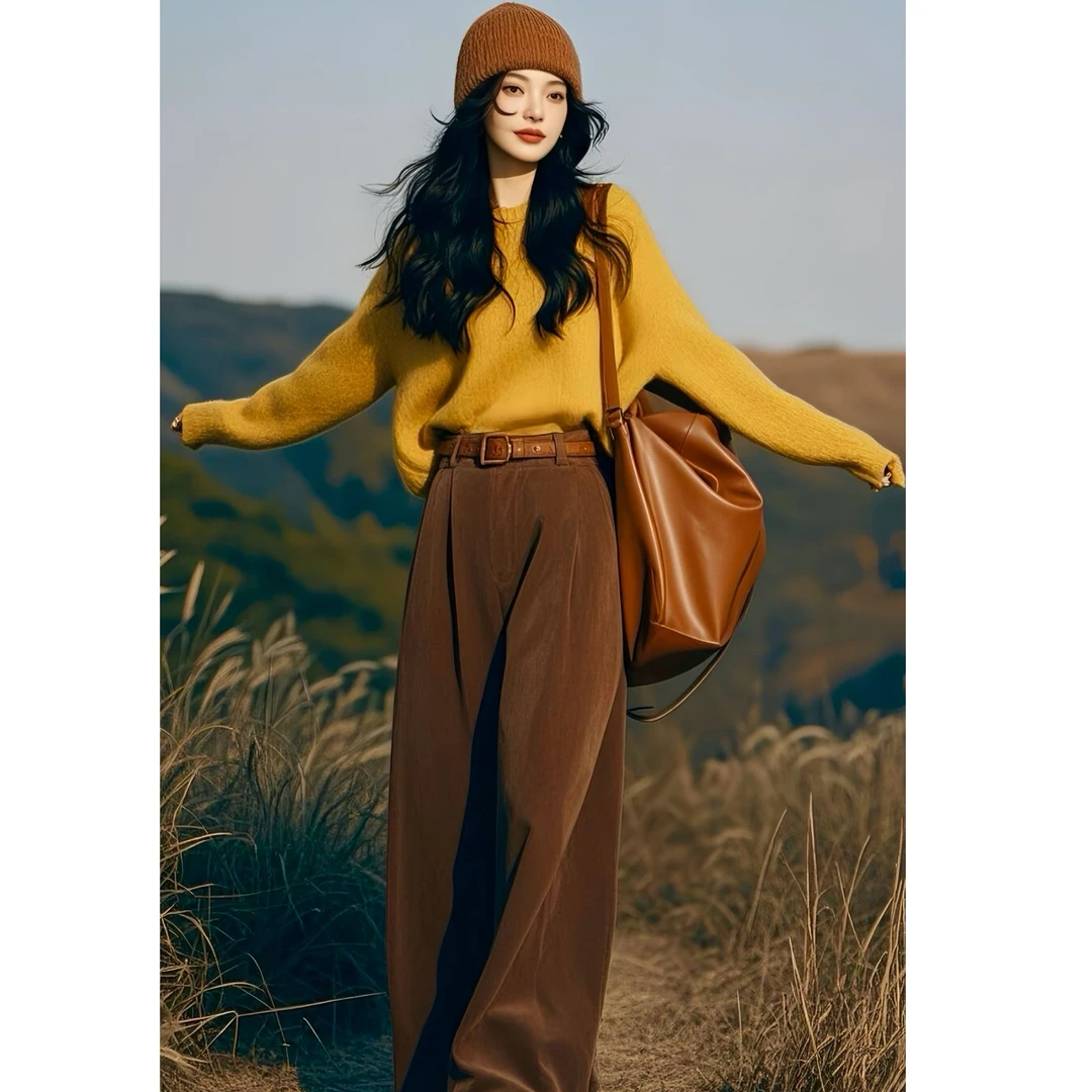 深秋初冬装穿搭一整套富家千金洋气高级感女神范气质毛衣别致套装