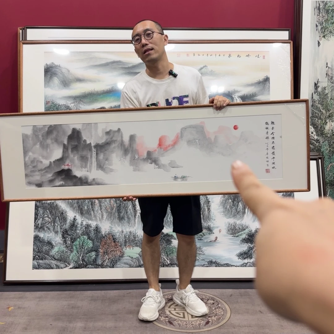 国画手绘作品带框160/45