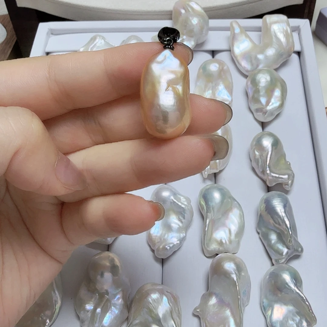 吊坠(不含链)银S925镶嵌淡水珍珠