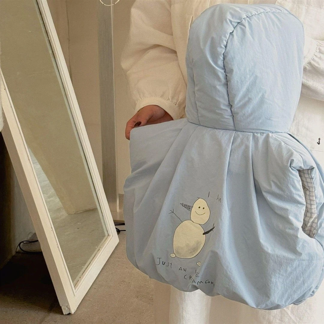 日韩童装儿童双面穿棉服马甲2025秋冬新款男女宝卡通保暖连帽外套