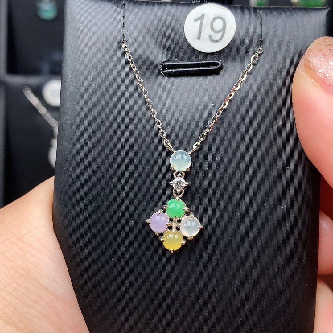 翡翠银S925镶嵌颈饰