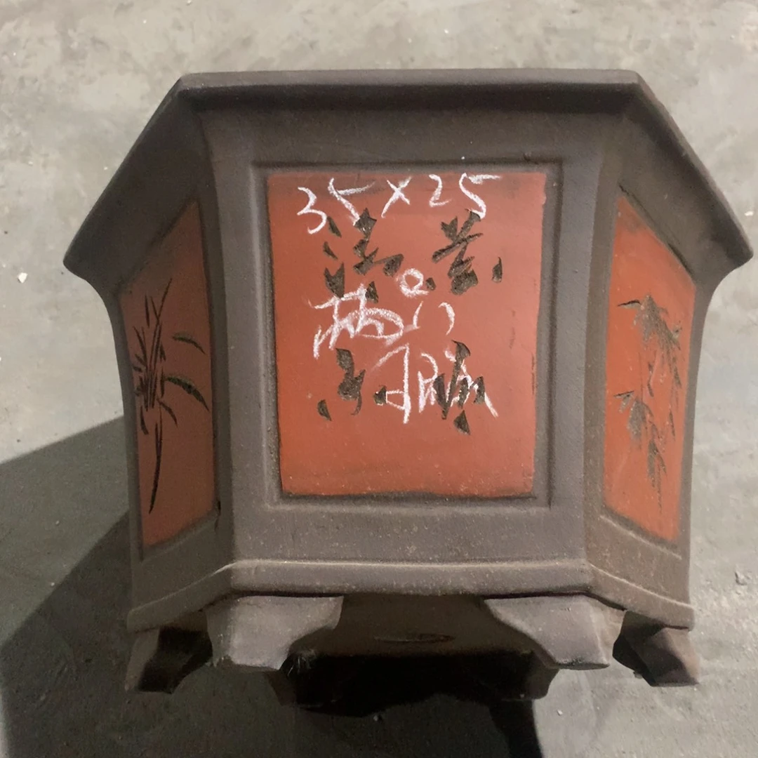 紫砂宜兴紫砂花盆，现货发