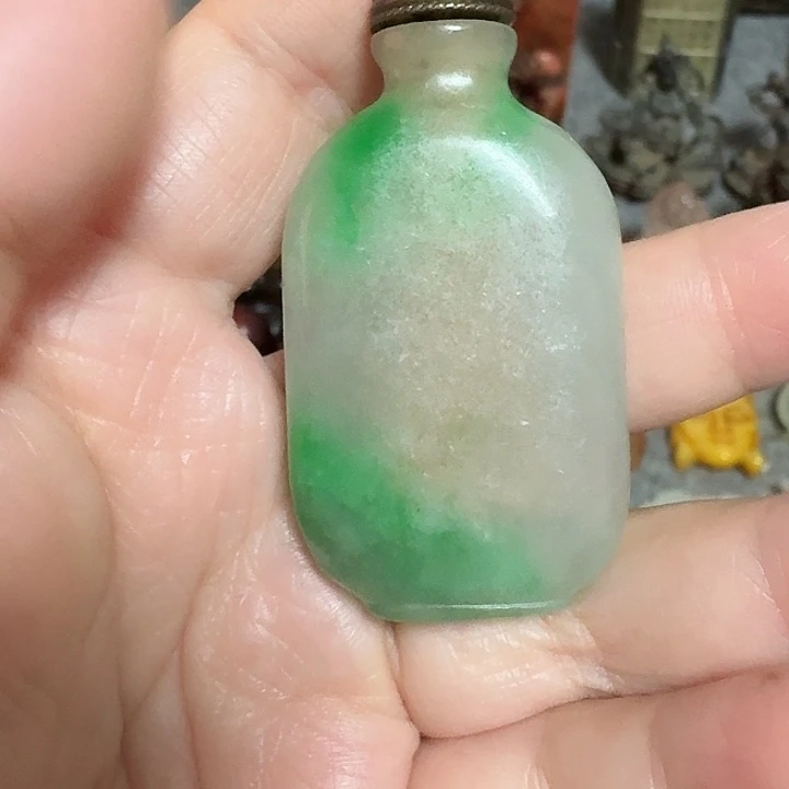 隨***缘铜鼻烟壶，手把件，