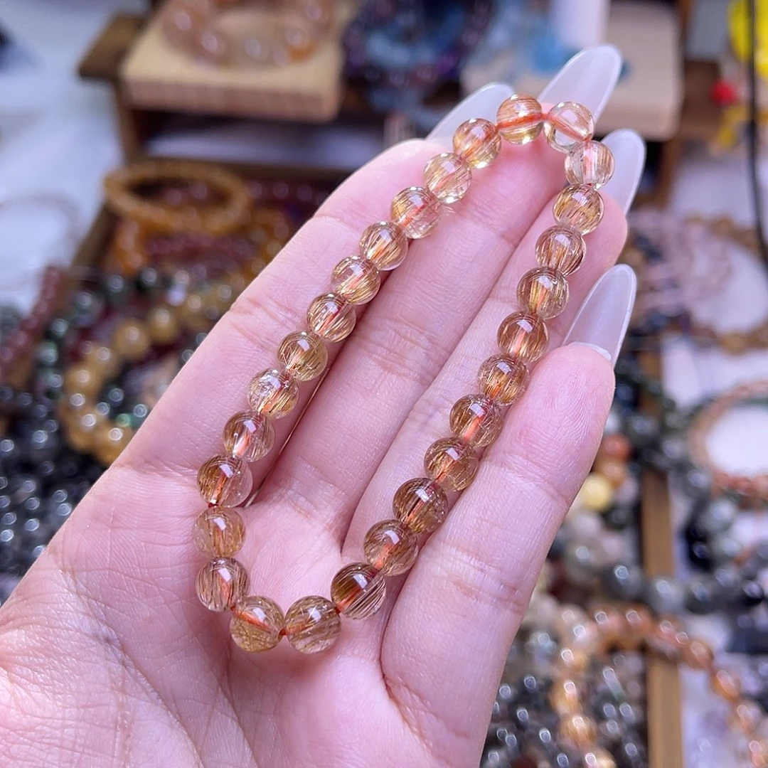 水晶手串未镶嵌金发晶