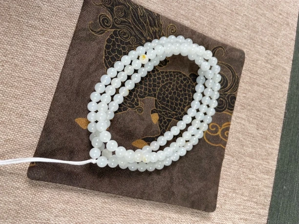 和田玉珠串5mm玉珠子