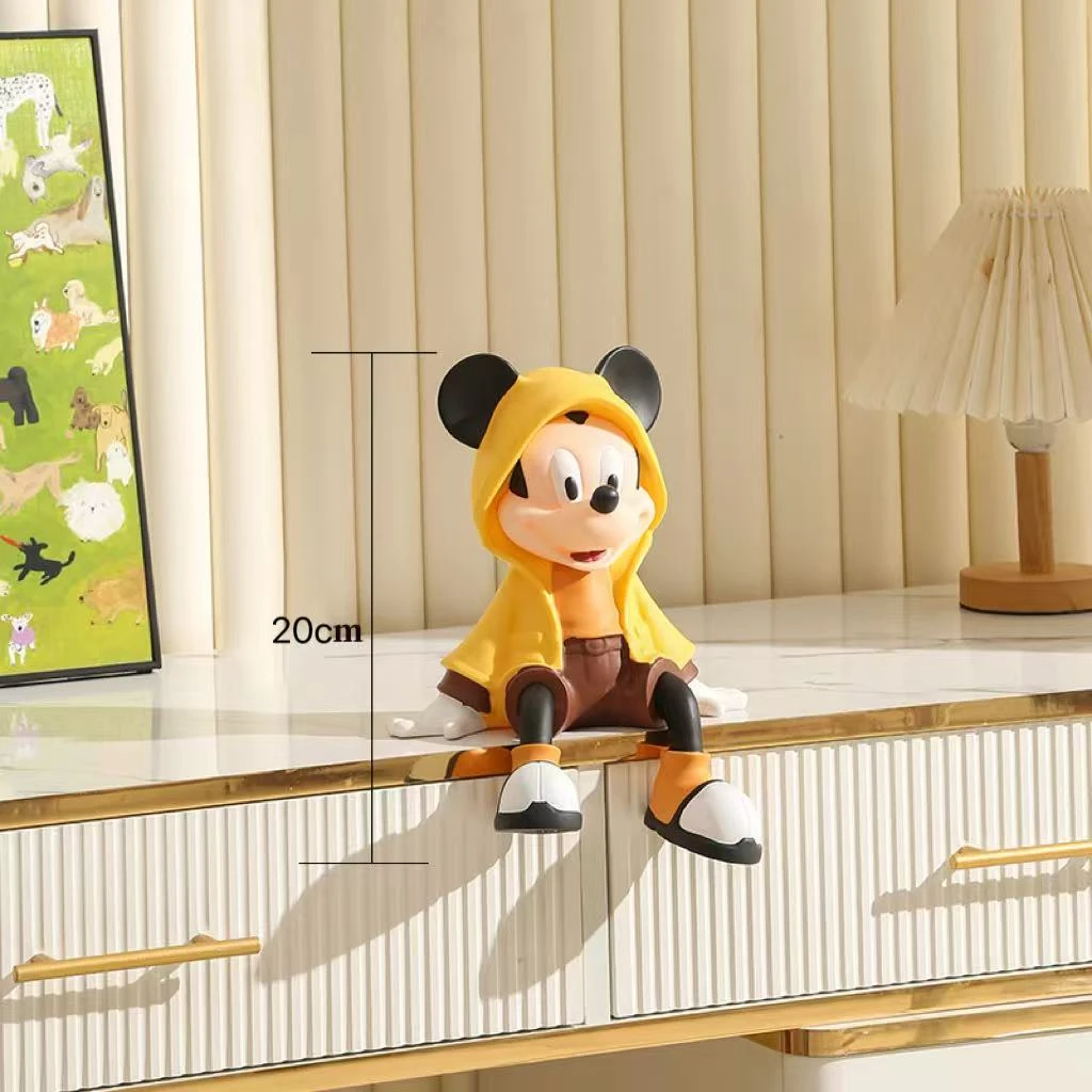 一对20cm坐姿披风米奇高级车载摆件家居客厅办公室桌面潮玩装饰品