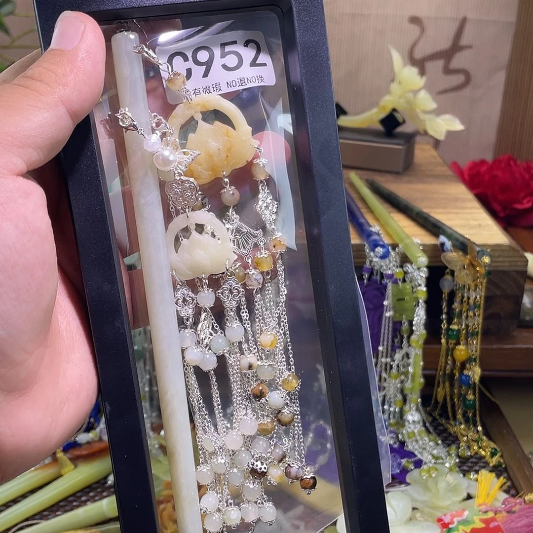 蛇纹石玉未镶嵌发饰用****9