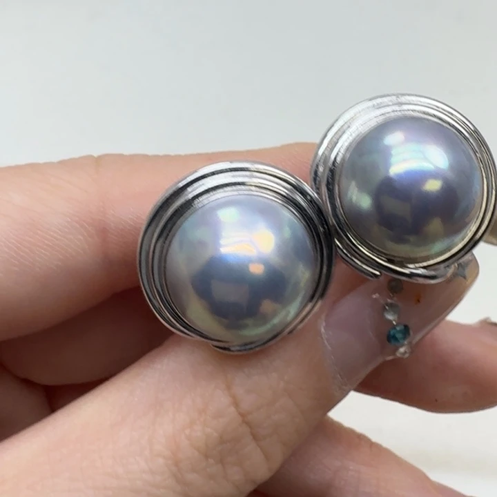 耳饰拼合珍珠（马贝珠）未镶嵌