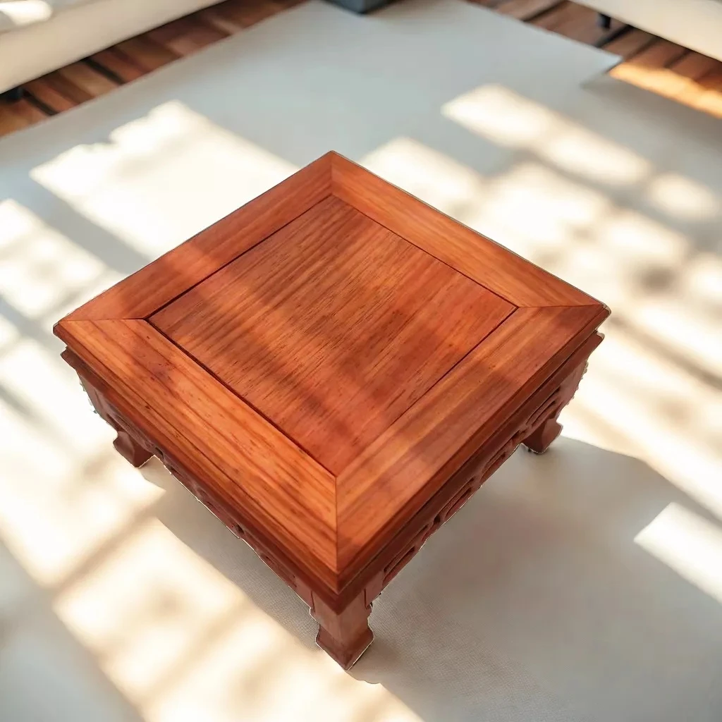 花梨木大号四方鼎压板镂空中式工艺家用方底座尺寸