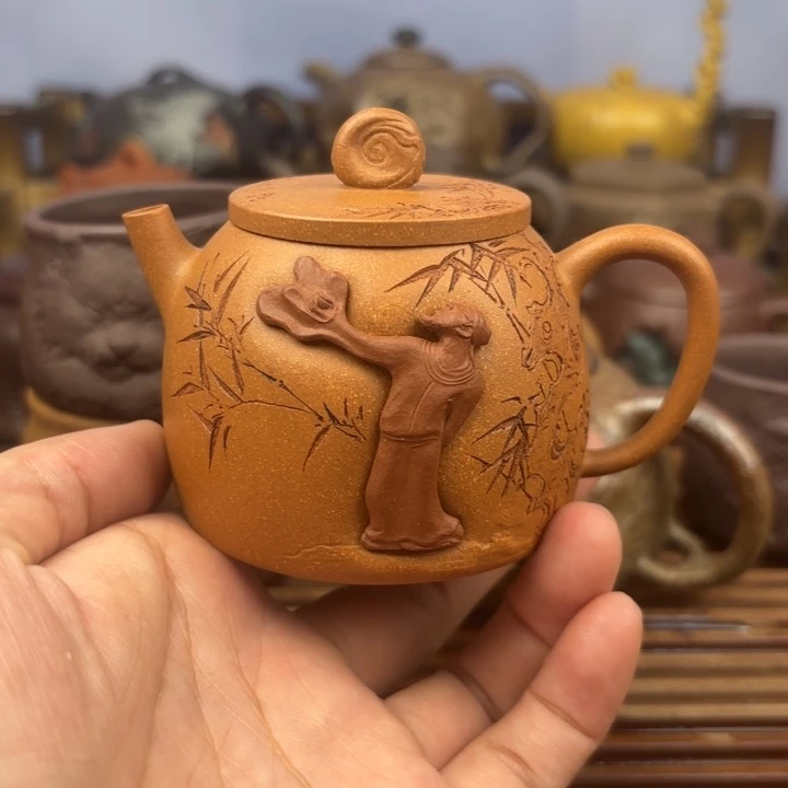 茶壶紫砂太白邀月原矿黄降坡140