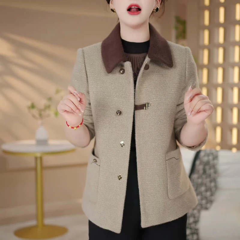 轻奢休闲时尚高端翻领短外套女2025秋季新款遮肉显瘦减龄百搭上衣