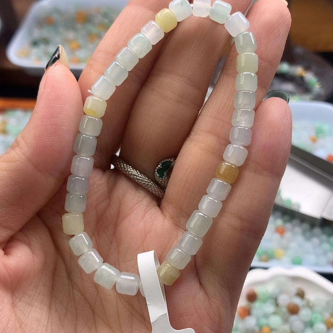 未镶嵌手串翡翠桶珠5:3