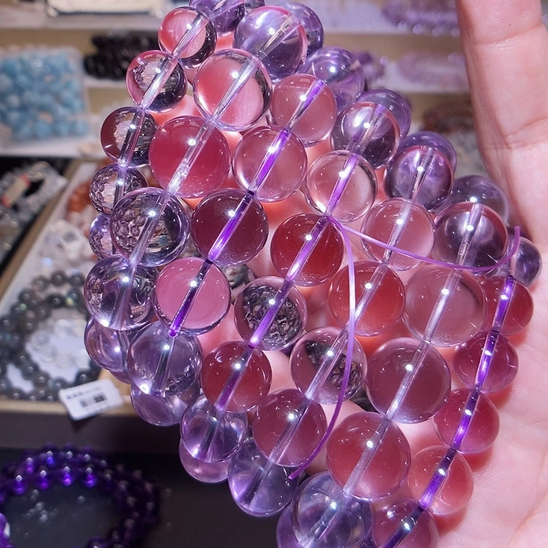 水晶手链未镶嵌玻紫11-18.5mn/克16元