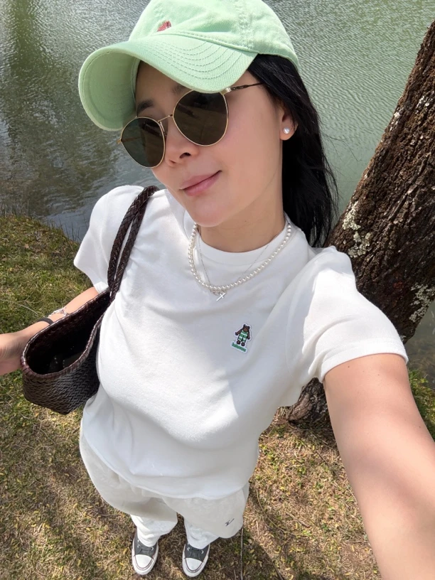luluzou短袖欧美休闲风圆领刺绣T恤简约休闲宽松韩版百搭春夏9609