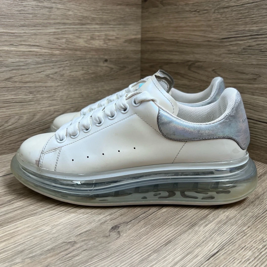 90新 Alexander McQueen/亚历山大·麦昆 银尾气垫小白鞋 41码