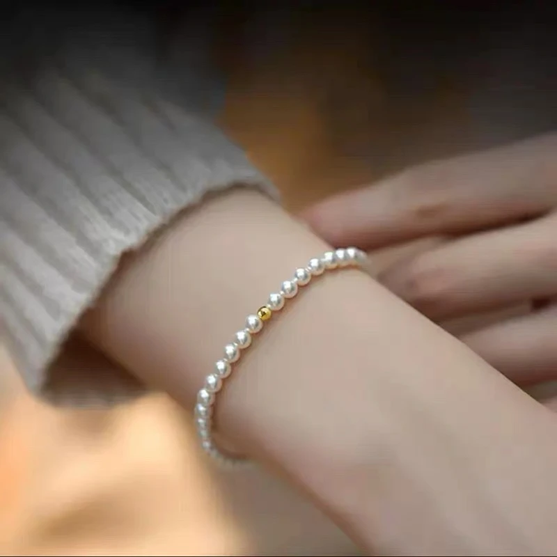 【毕业光】4-4.5mm天然淡水珍珠手链100%纯珍珠手串