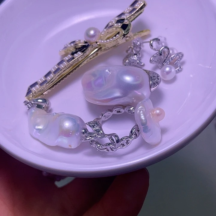 合金淡水珍珠颈饰10