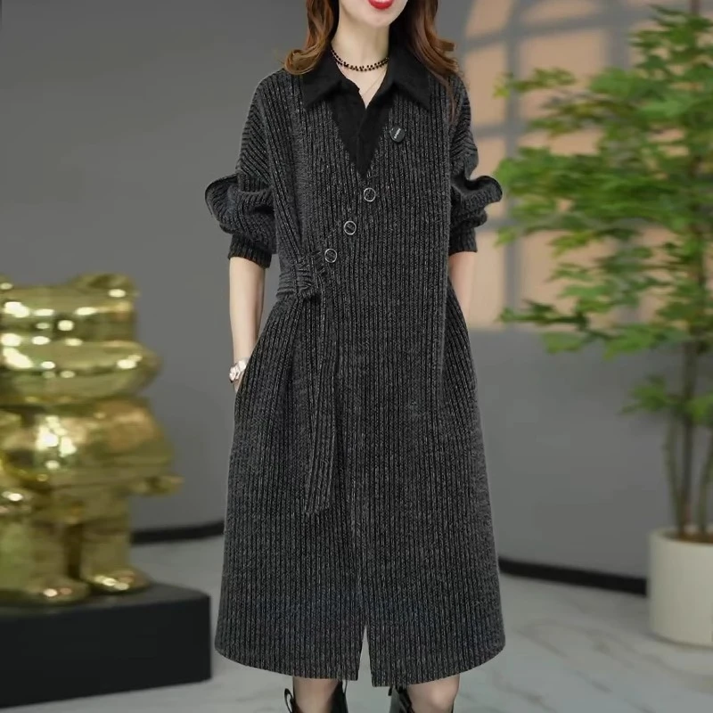 小个子气质时尚连衣裙女2025春季新款妈妈装百搭显瘦减龄中长裙子