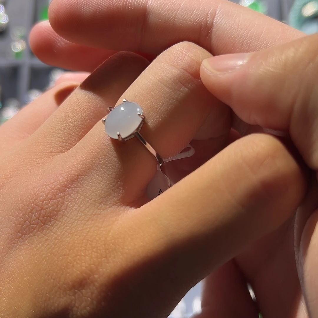 翡翠银S925镶嵌戒指