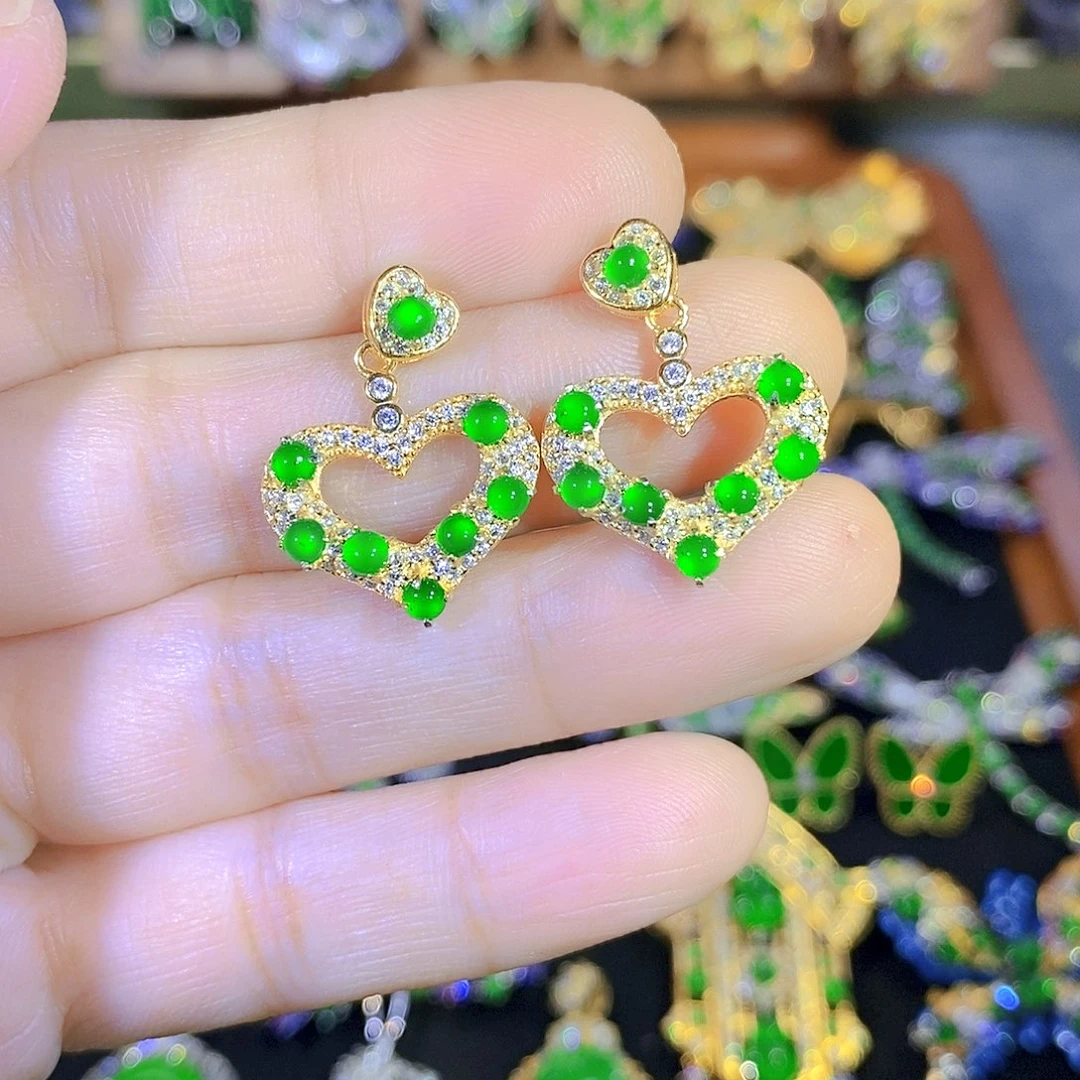 颈饰银S925镶嵌翡翠