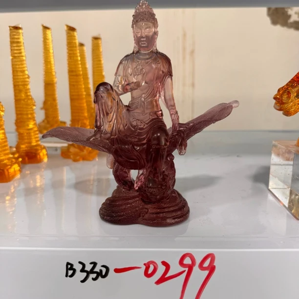 B330 一叶观音【琉璃撤柜捡漏】非遗传承琉璃摆件车挂