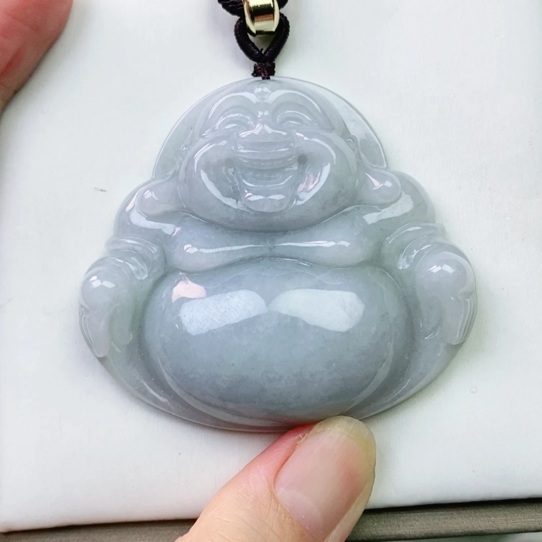 闪***人翡翠未镶嵌颈饰佛公