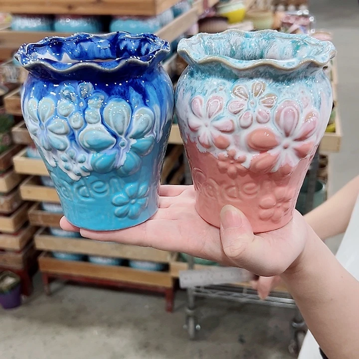 有孔.凑满10元发货多肉陶瓷花盆！