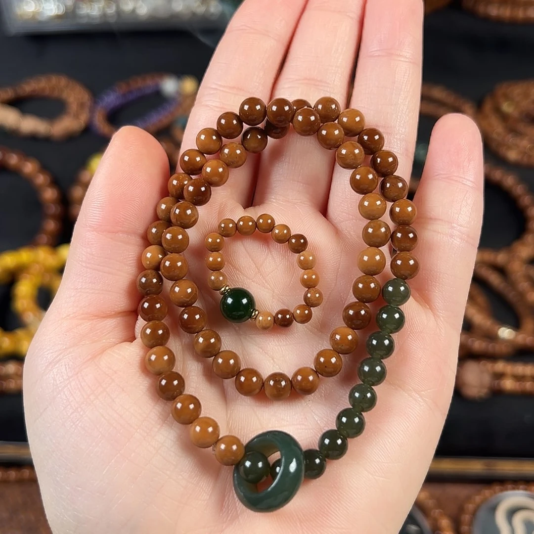 手串库克半山半水双圈6mm精挑款少棕眼少棕线