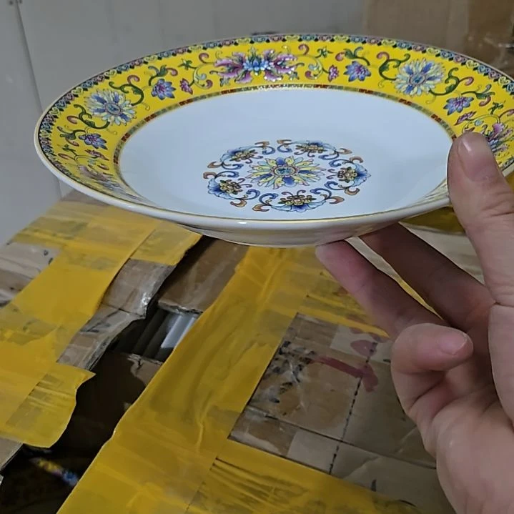 瓷片微瑕珐琅彩8寸4个深盘666666