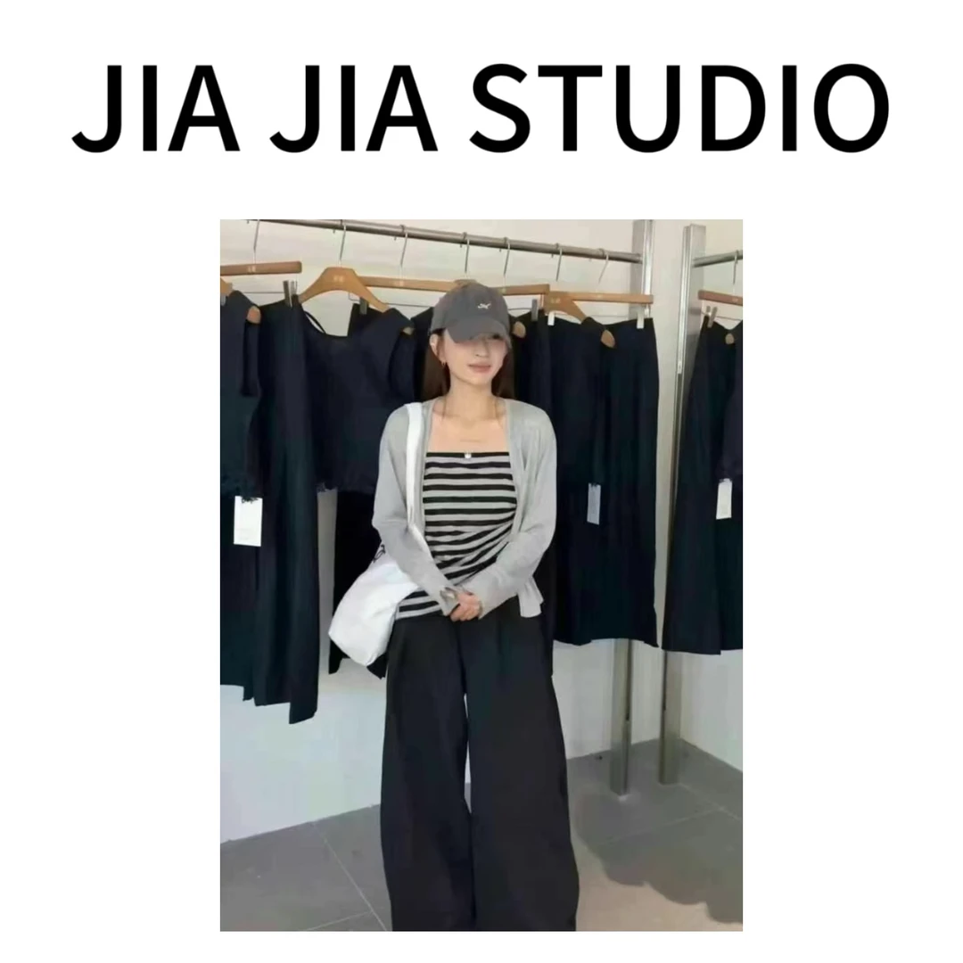 嘉嘉推荐#6060【夏季-薄款】条纹吊带两件套