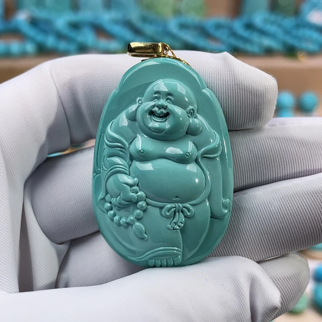 绿松石珠宝奇石18K金镶嵌