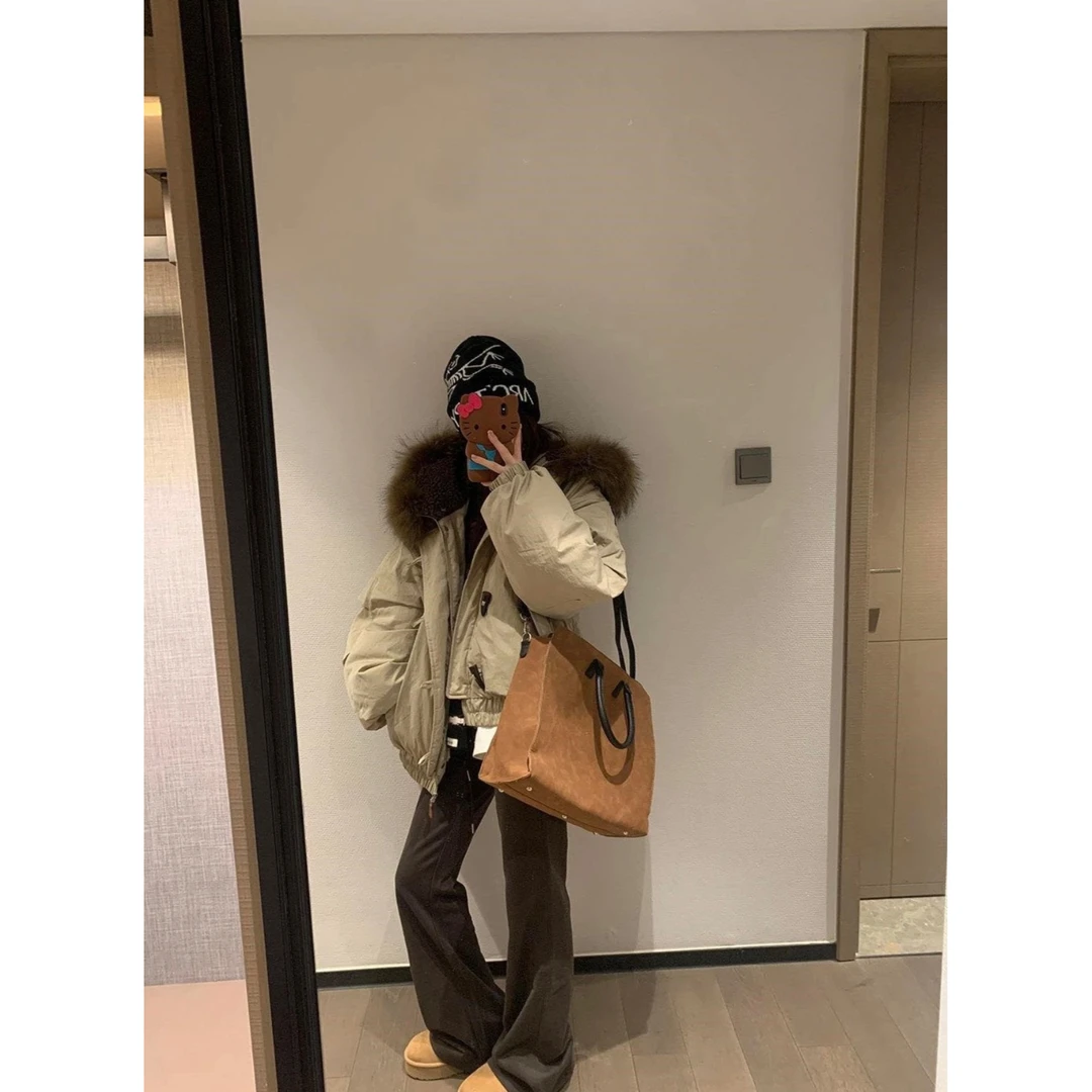 【DZP】天使之翼！貉子毛大毛领可拆卸加厚羽绒服