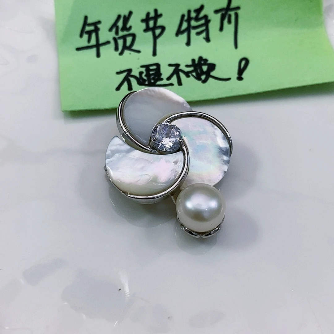 淡水珍珠特价不退换无核胸针未镶嵌(****О