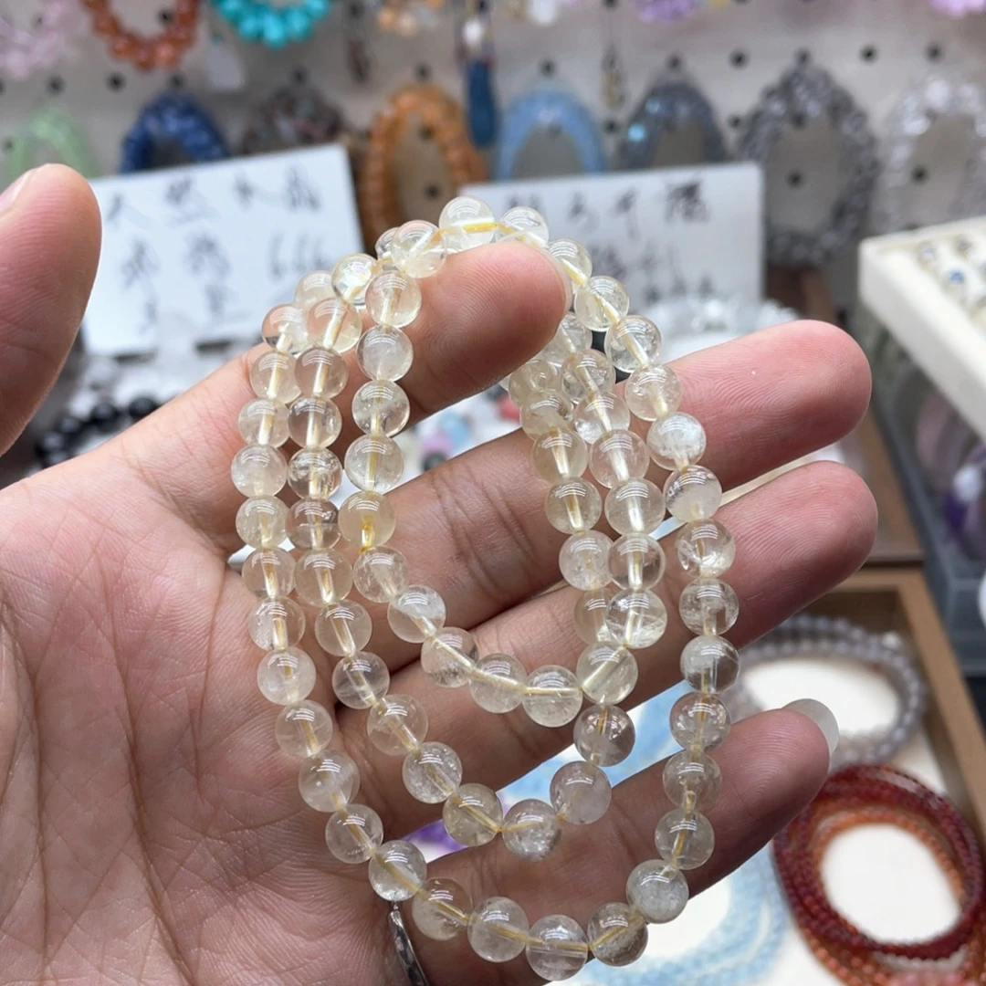 手链水晶未镶嵌7,5咪黄水三圈