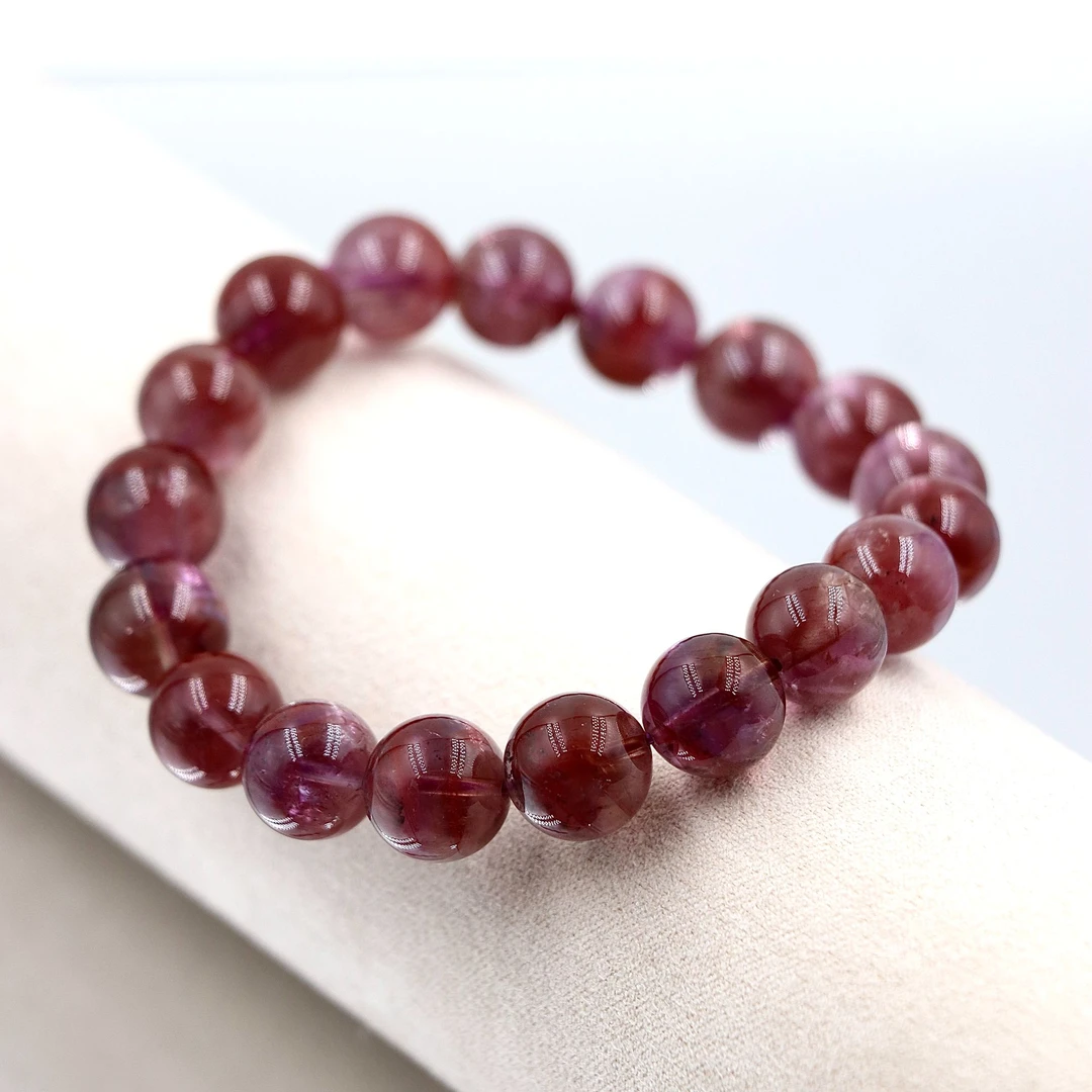 高阶天然加拿大老矿紫钛红玫瑰水晶手串A3180-尺寸可选多样性发一