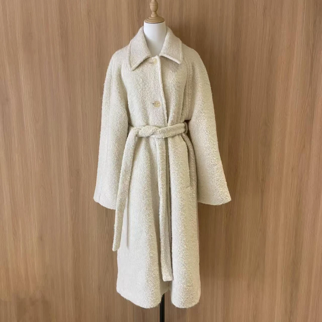 99新 Acne studio su/白色毛呢长款 大衣 /87796042/代卖服务