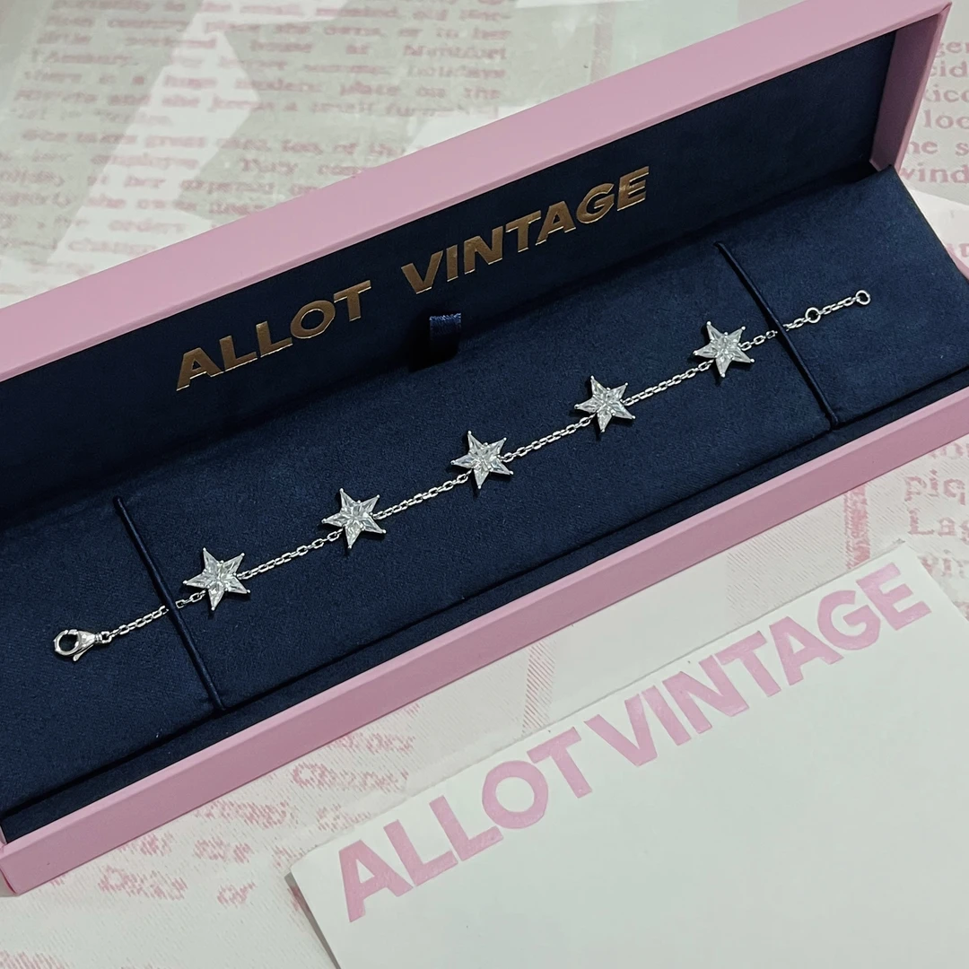 925银合成锆石手链 新年幸运星系列bling超闪五星手链五角星手链