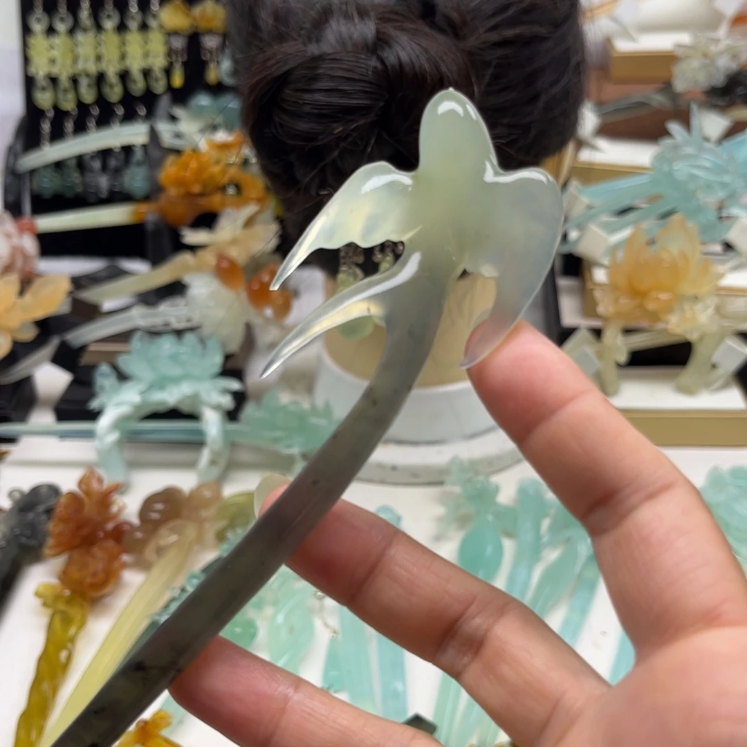 蛇纹石玉合金发簪