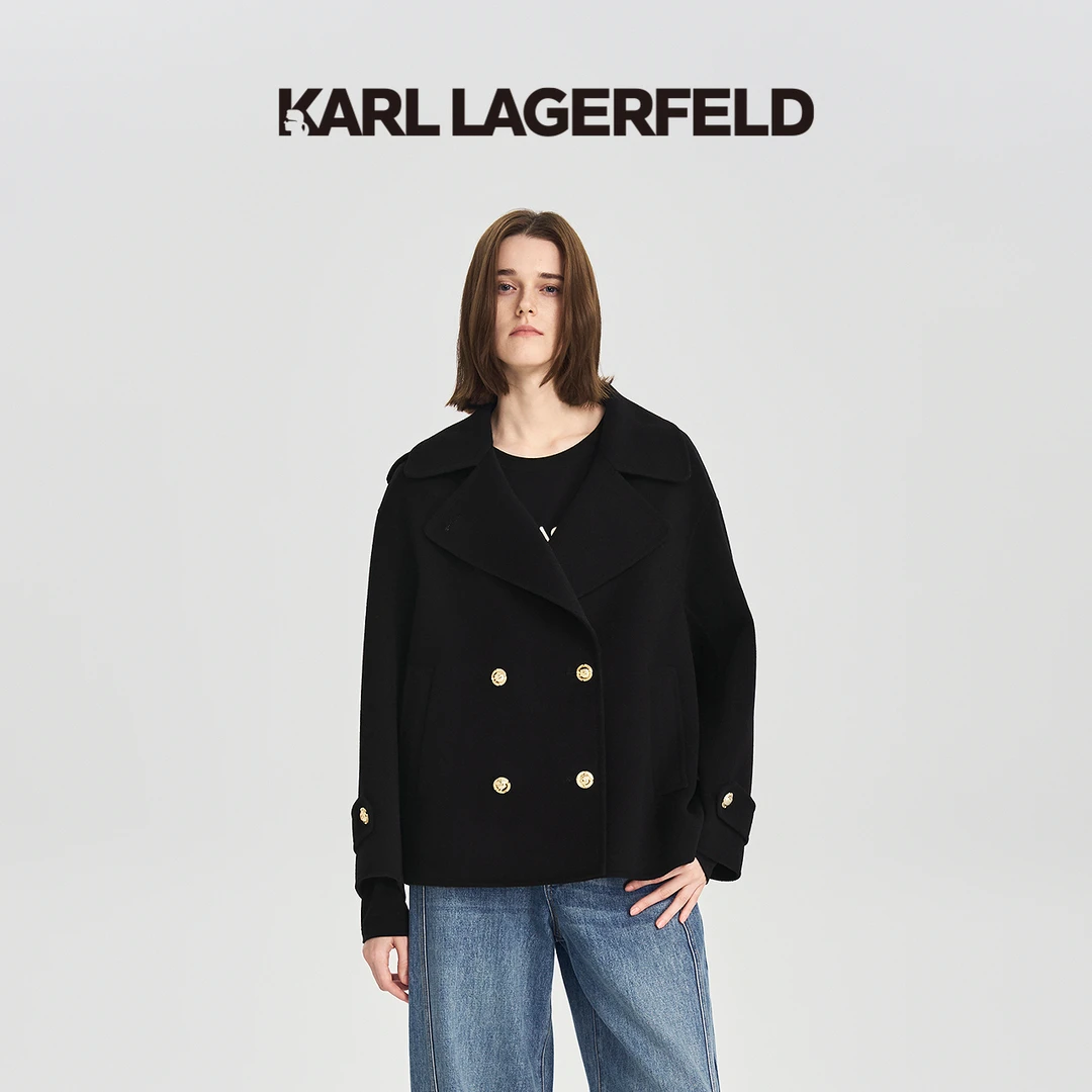 【诗语专属】KARLLAGERFELD秋季新款羊绒大衣老佛爷M26E2913