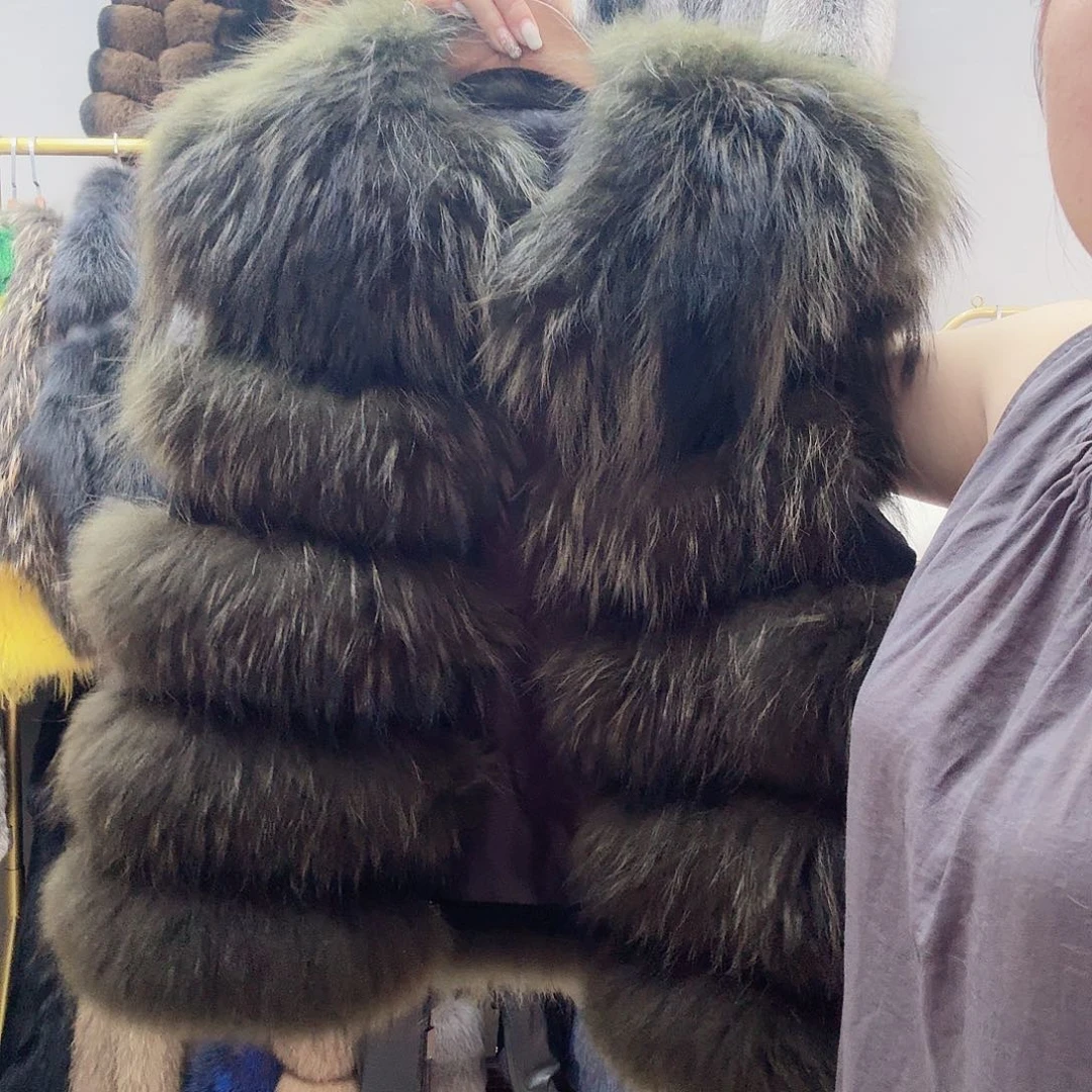 貉子毛外套马甲直播间下单