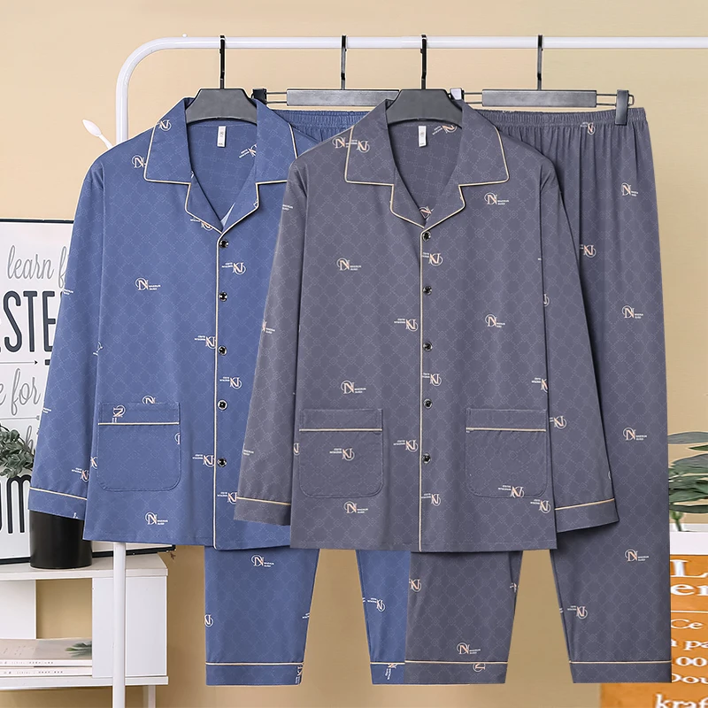 实体店品质古典格纹2025年新款睡衣男士长袖春秋款老公爸爸家居服