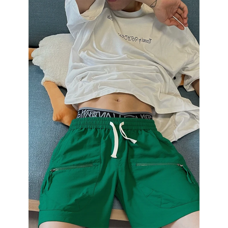 夏季新款男士速干大口袋拉链工装短裤韩版百搭宽松休闲运动五分裤