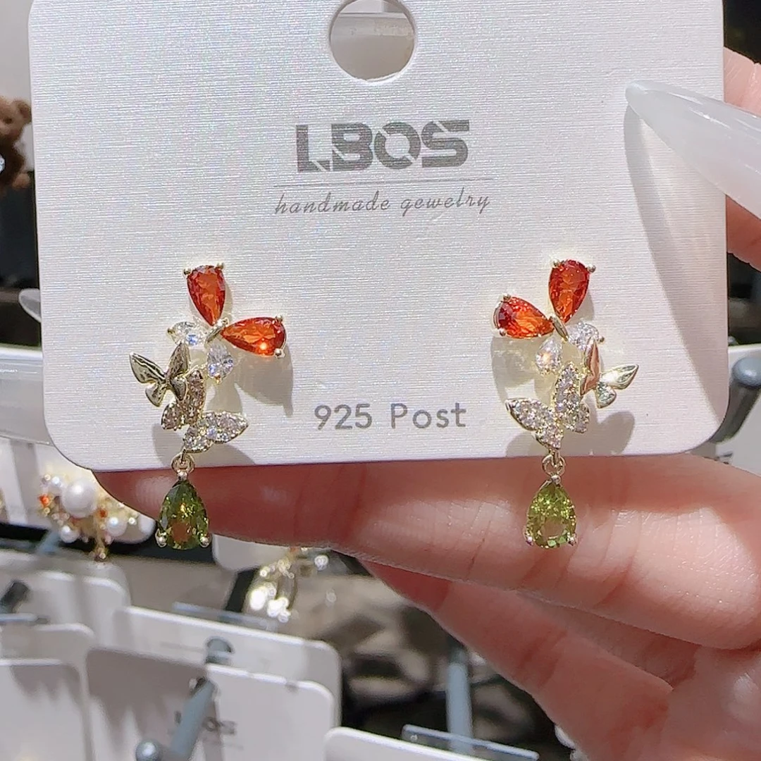 锆石铜合金925银耳环